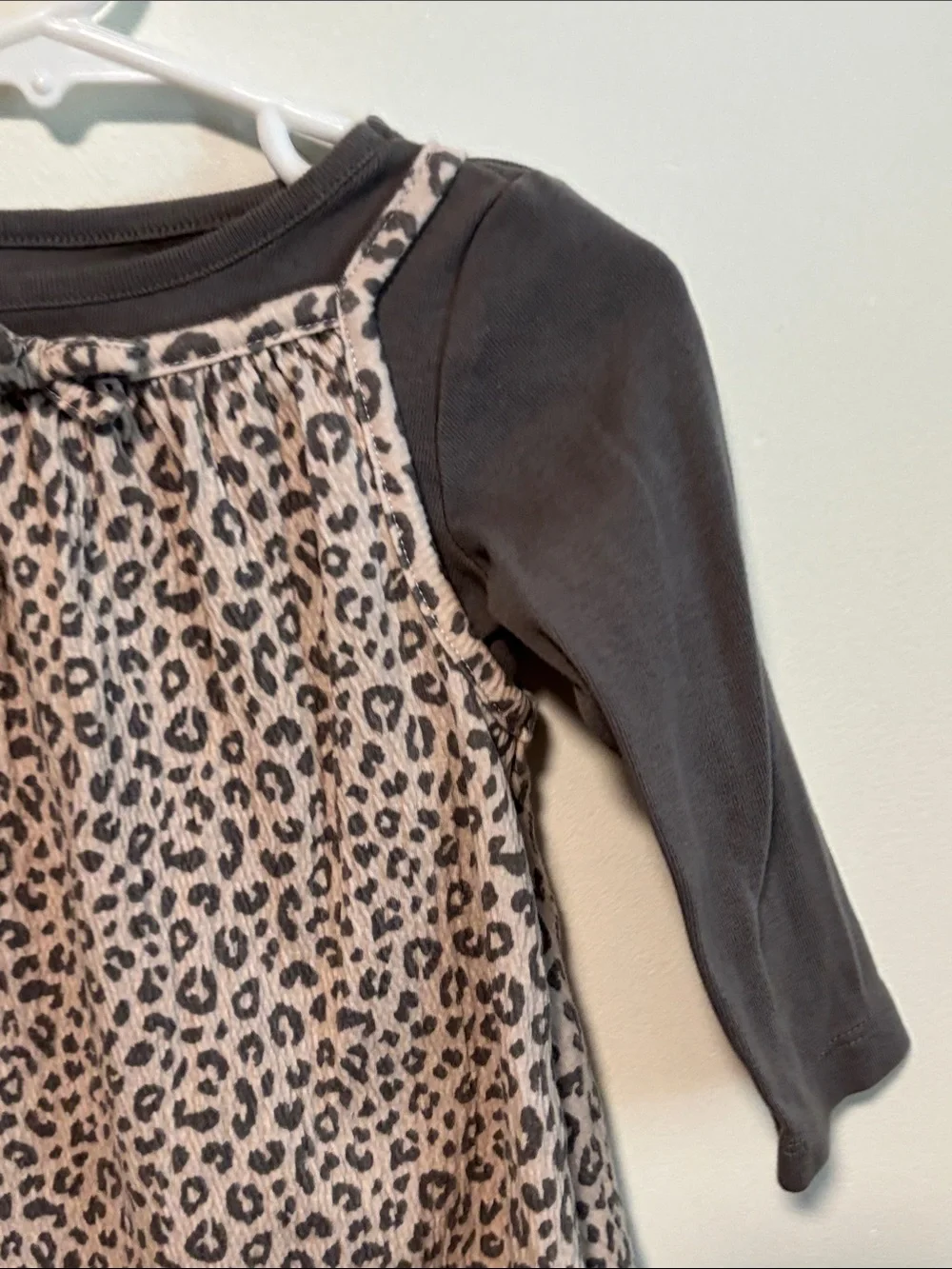 Carter's Layered Leopard Print Tunic Top - Gray & Pink